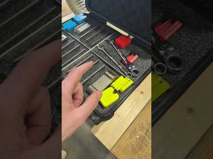 KWM Gutterman IronMan Elbow machine complete package with 2x3 A B and 3x4 A B mandrel die sets and storage case professional gutter elbow fabrication GutterAll Damascus Oregon