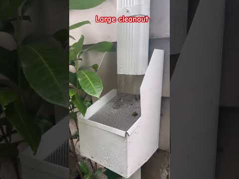 Commercial high-capacity aluminum downspout cleanout 8x15x9. 6-inch downspout compatible. Stainless steel screen. Large roofs. Custom orders. Damascus OR.