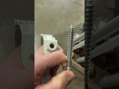 Euro downspout hinged bracket aluminum noise eliminating wall mount 3.1 inch 4 inch GutterAll Damascus Oregon