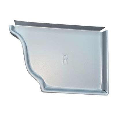 6 inch K-style aluminum gutter end cap left right pair white professional 027 thickness watertight seal fascia protection 6K ogee profile contractor DIY Damascus Oregon GutterAll
