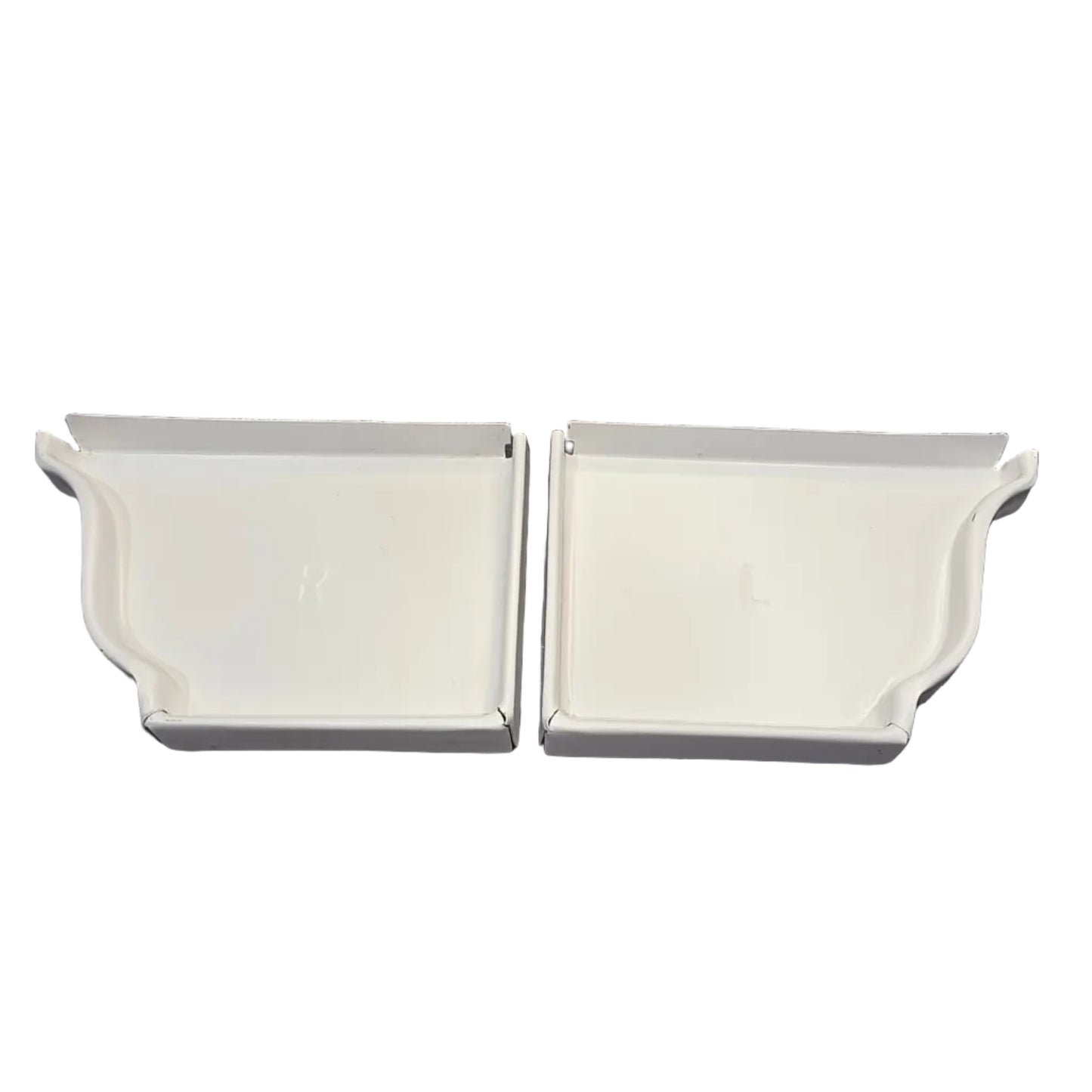 6 inch K-style aluminum gutter end cap left right pair white professional 027 thickness watertight seal fascia protection 6K ogee profile contractor DIY Damascus Oregon GutterAll