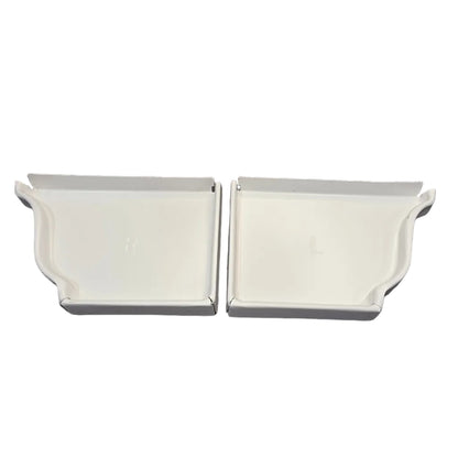 6 inch K-style aluminum gutter end cap left right pair white professional 027 thickness watertight seal fascia protection 6K ogee profile contractor DIY Damascus Oregon GutterAll