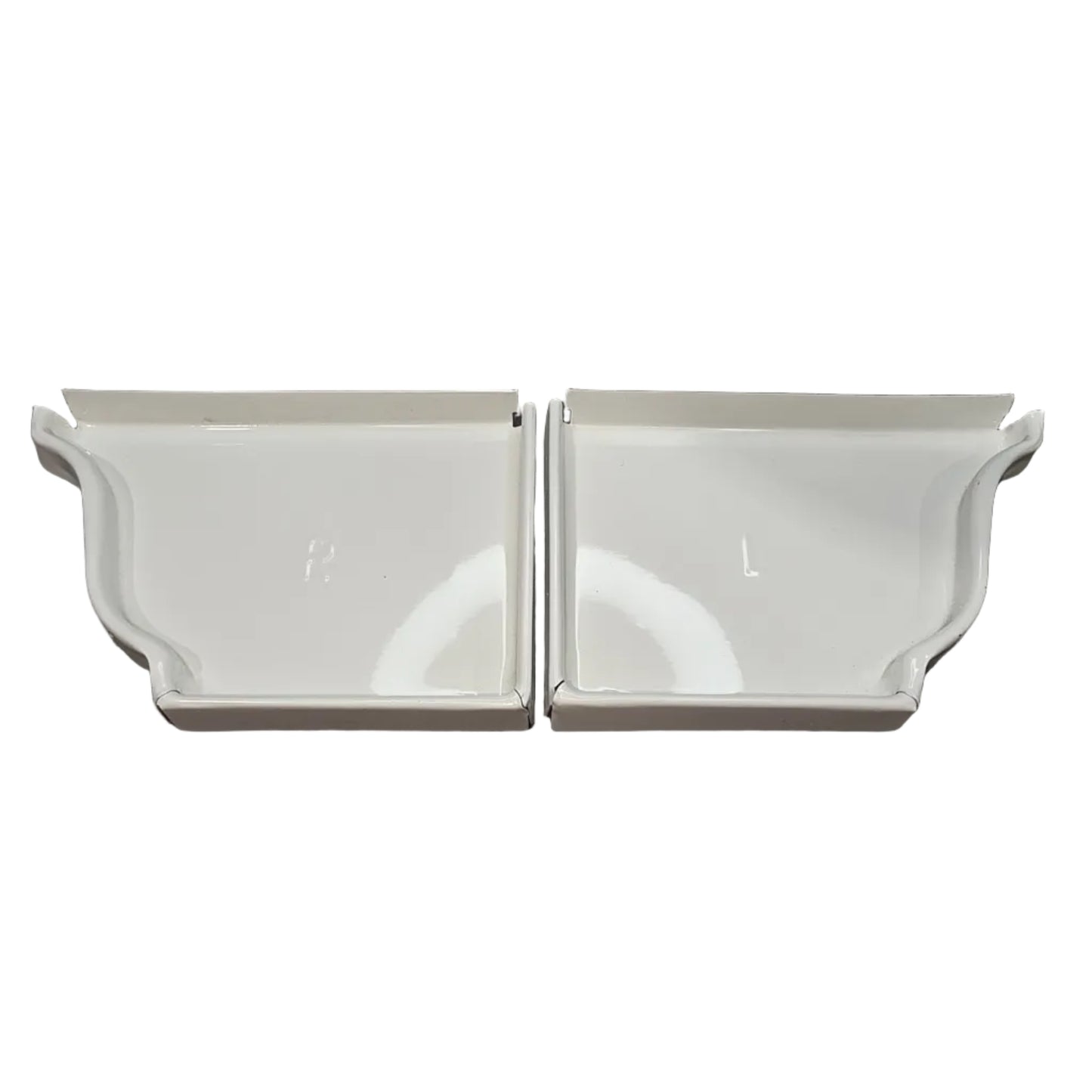 6 inch K-style aluminum gutter end cap left right pair white professional 027 thickness watertight seal fascia protection 6K ogee profile contractor DIY Damascus Oregon GutterAll
