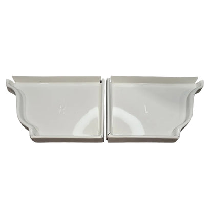 6 inch K-style aluminum gutter end cap left right pair white professional 027 thickness watertight seal fascia protection 6K ogee profile contractor DIY Damascus Oregon GutterAll