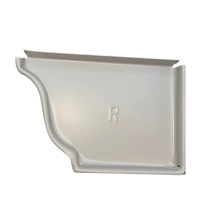 6 inch K-style aluminum gutter end cap left right pair white professional 027 thickness watertight seal fascia protection 6K ogee profile contractor DIY Damascus Oregon GutterAll