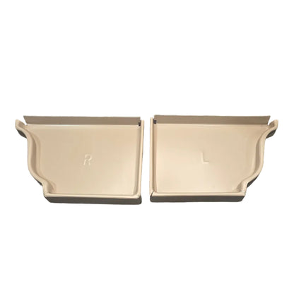 6 inch K-style aluminum gutter end cap left right pair white professional 027 thickness watertight seal fascia protection 6K ogee profile contractor DIY Damascus Oregon GutterAll