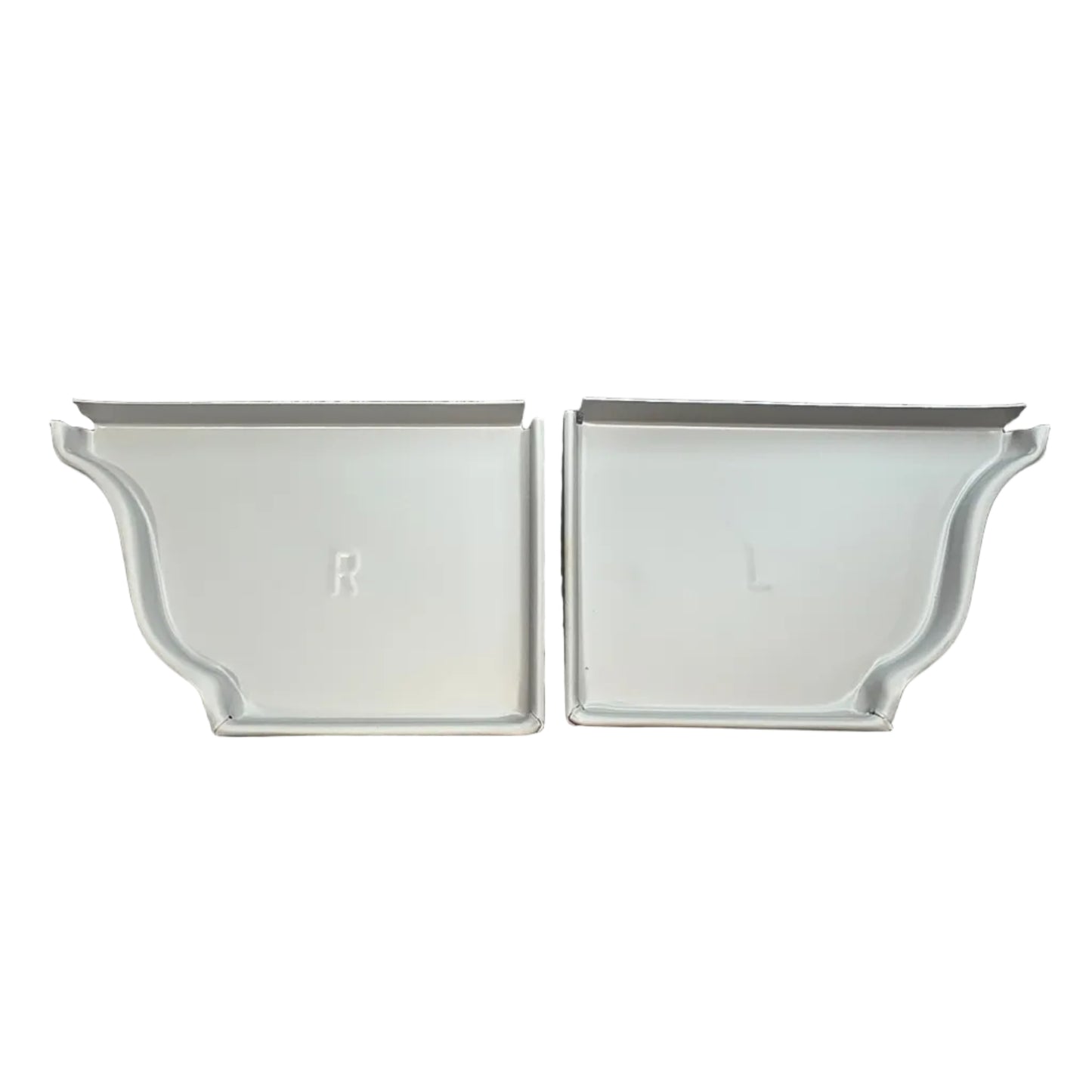 6 inch K-style aluminum gutter end cap left right pair white professional 027 thickness watertight seal fascia protection 6K ogee profile contractor DIY Damascus Oregon GutterAll
