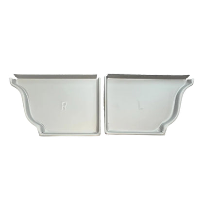 6 inch K-style aluminum gutter end cap left right pair white professional 027 thickness watertight seal fascia protection 6K ogee profile contractor DIY Damascus Oregon GutterAll