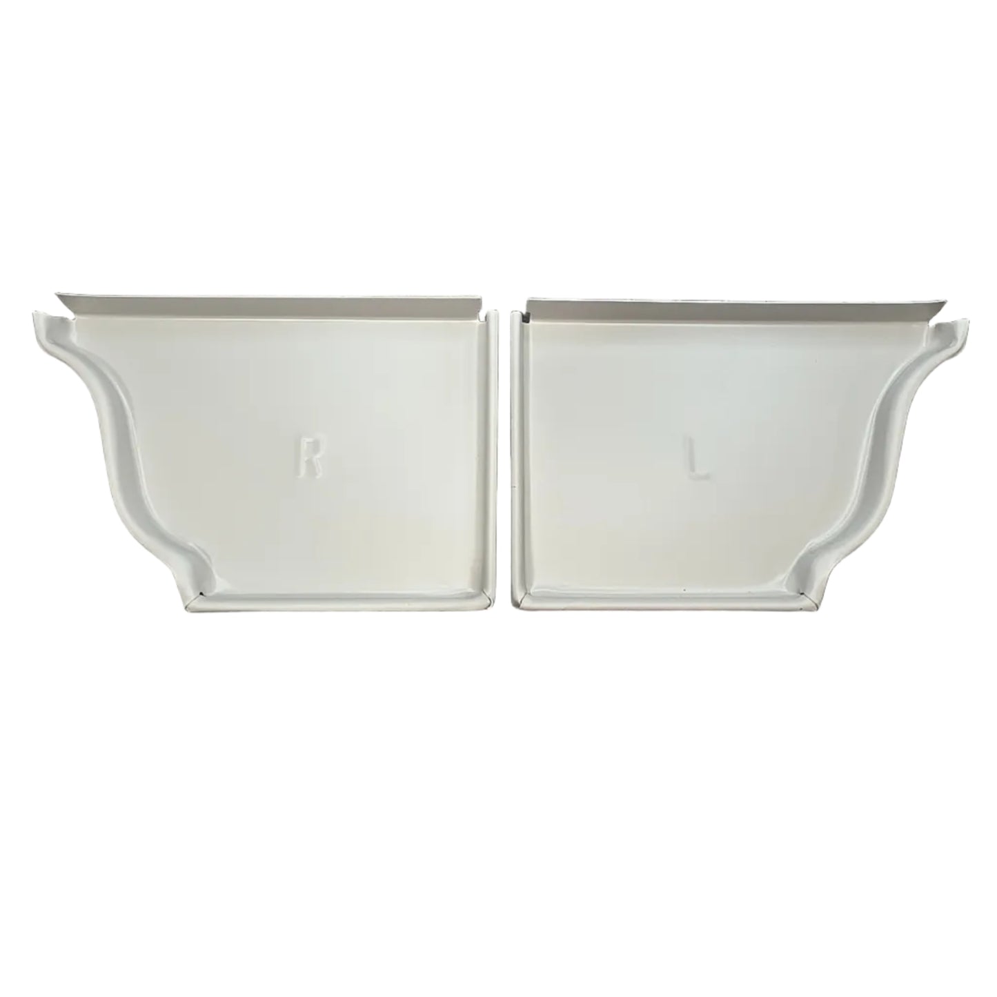 6 inch K-style aluminum gutter end cap left right pair white professional 027 thickness watertight seal fascia protection 6K ogee profile contractor DIY Damascus Oregon GutterAll