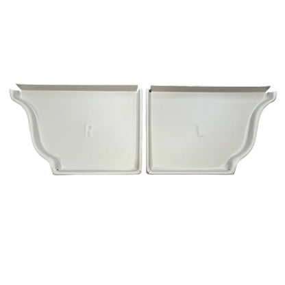 6 inch K-style aluminum gutter end cap left right pair white professional 027 thickness watertight seal fascia protection 6K ogee profile contractor DIY Damascus Oregon GutterAll