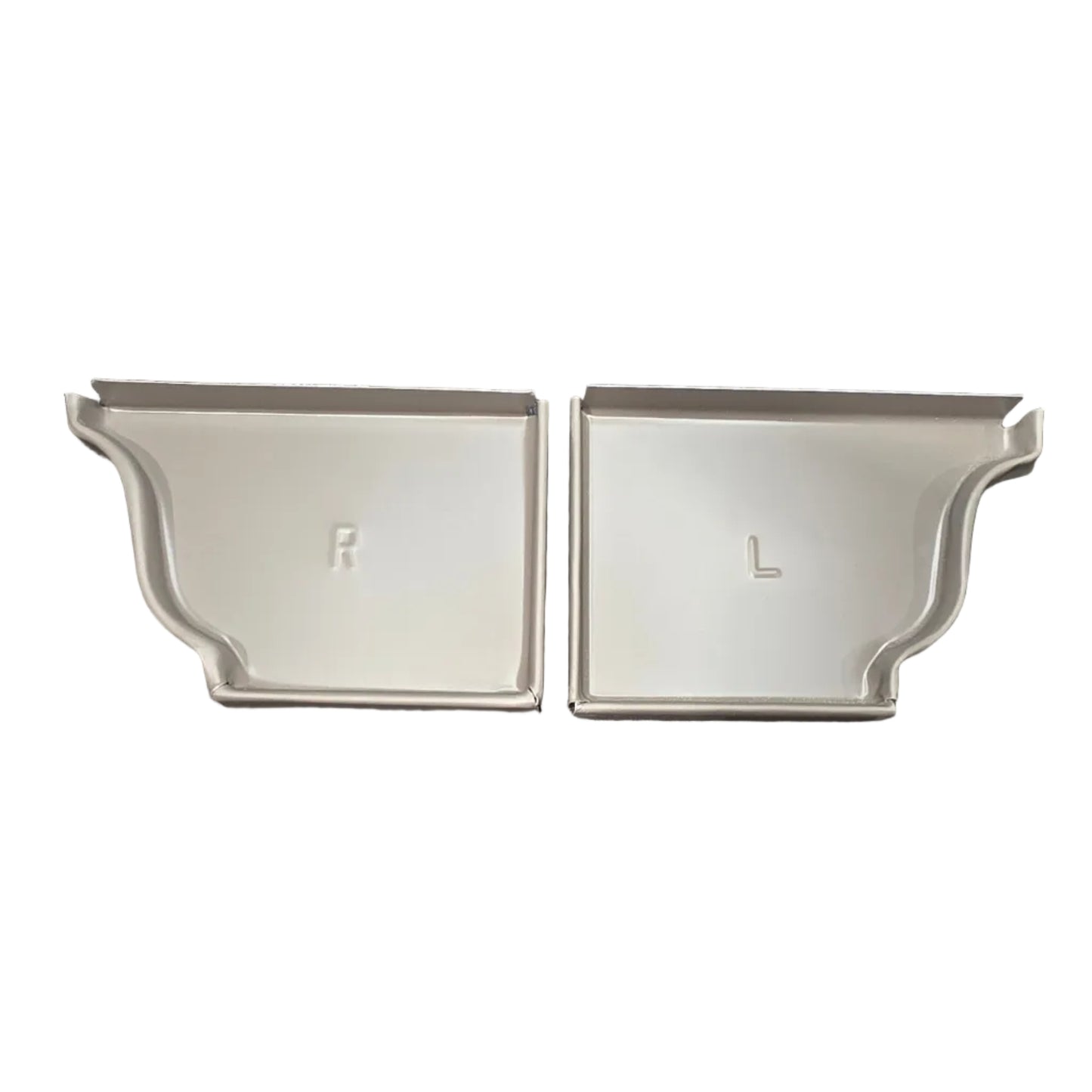 6 inch K-style aluminum gutter end cap left right pair white professional 027 thickness watertight seal fascia protection 6K ogee profile contractor DIY Damascus Oregon GutterAll