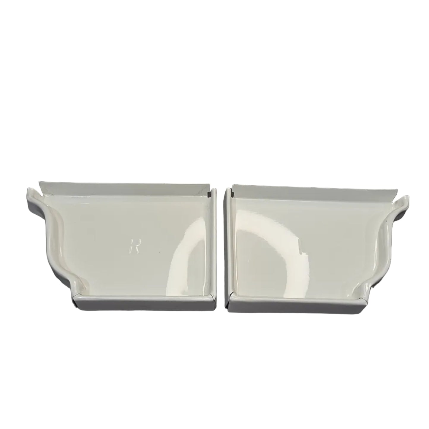 6 inch K-style aluminum gutter end cap left right pair white professional 027 thickness watertight seal fascia protection 6K ogee profile contractor DIY Damascus Oregon GutterAll
