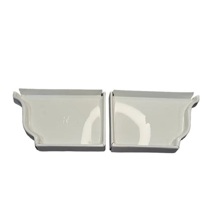 6 inch K-style aluminum gutter end cap left right pair white professional 027 thickness watertight seal fascia protection 6K ogee profile contractor DIY Damascus Oregon GutterAll