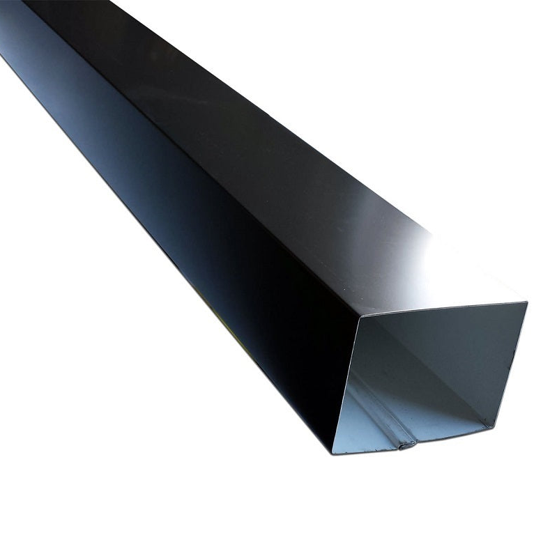 Smooth square aluminum downspout for higher capacity gutter replacement