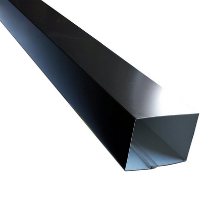 Smooth square aluminum downspout for higher capacity gutter replacement