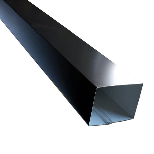 Smooth square downspout for routing roof runoff away from the home