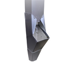 Black GutterAll downspout cleanout screen isolated on a white background.