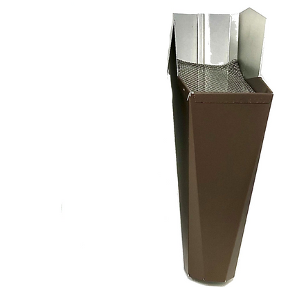 Brown GutterAll downspout cleanout screen isolated on a white background.