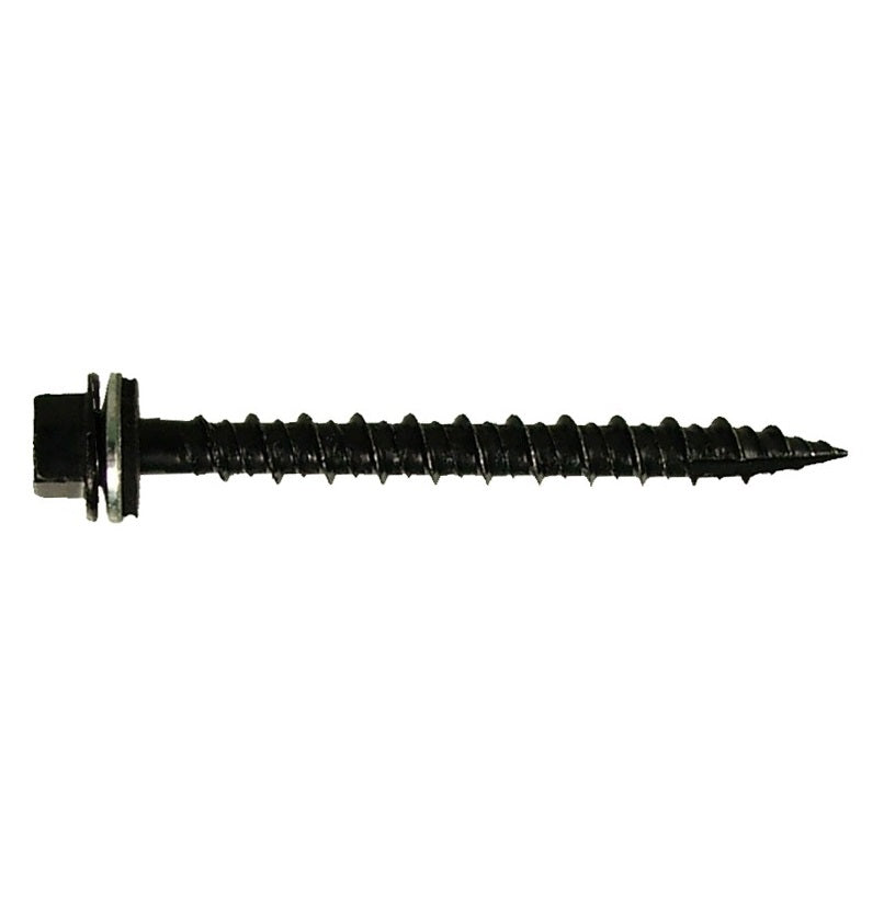 Speed Master 10 x 2 inch black Ruspert hex washer head gutter screw 1000 hour coating integrated washer Damascus Oregon GutterAll