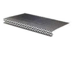 Black expanded metal gutter guard section for 5K/6K style gutters.