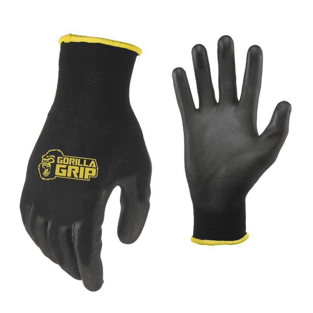 Gorilla Grip Original work gloves black nylon shell Never-Slip Technology palm coating knit wrist breathable GutterAll Damascus Oregon