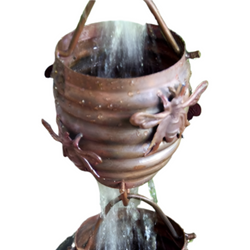 Beehive Rain Chain with Bee Detail Copper Decorative Downspout Alternative Garden Art