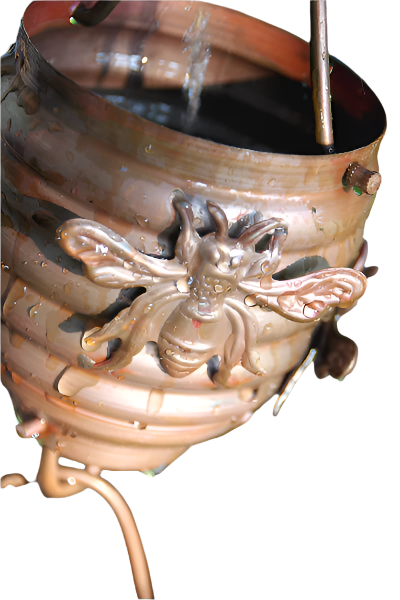 Beehive Rain Chain with Bee Detail Copper Decorative Downspout Alternative Garden Art