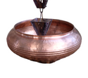 Handcrafted pure copper rain chain basin with hammered finish.