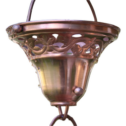 PProfessional Floral Bell Cup Rain Chain Decorative Copper Downspout Alternative Garden Art