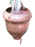 Oaknut Cup Rain Chain Copper Decorative Downspout Garden Art Water Feature Handcrafted