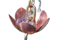 Pink Lotus Rain Chain Copper Decorative Downspout 8.5ft Garden Art Rain Catcher Handcrafted