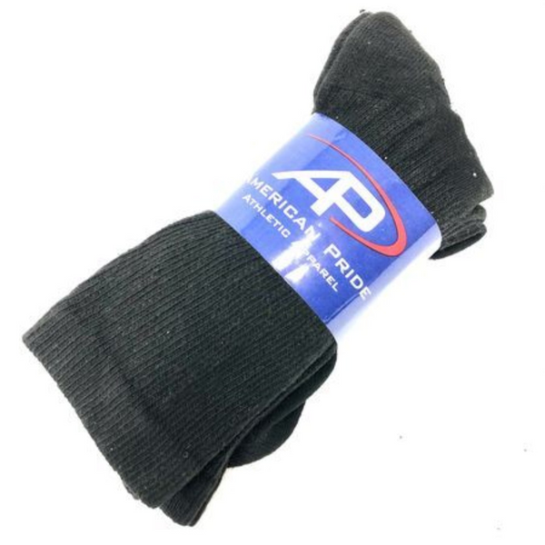 Professional Black Work Socks 3 Pack Crew Length Durable Cotton Comfort Construction Wear