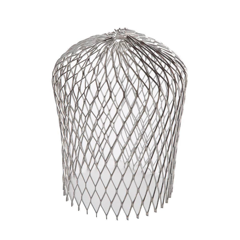 Expandable aluminum mesh downspout strainer 3 inch dome shape installed in gutter outlet blocking leaves debris filter GutterAll Damascus Oregon
