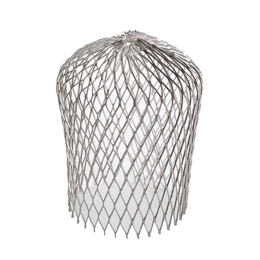 Expandable aluminum mesh downspout strainer 3 inch dome shape installed in gutter outlet blocking leaves debris filter GutterAll Damascus Oregon