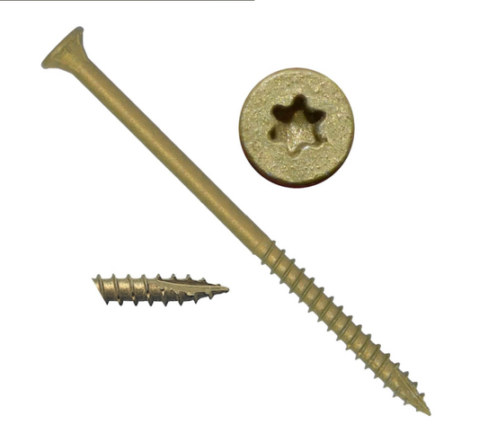 5 inch bronze construction screw with star drive head for gutter installation