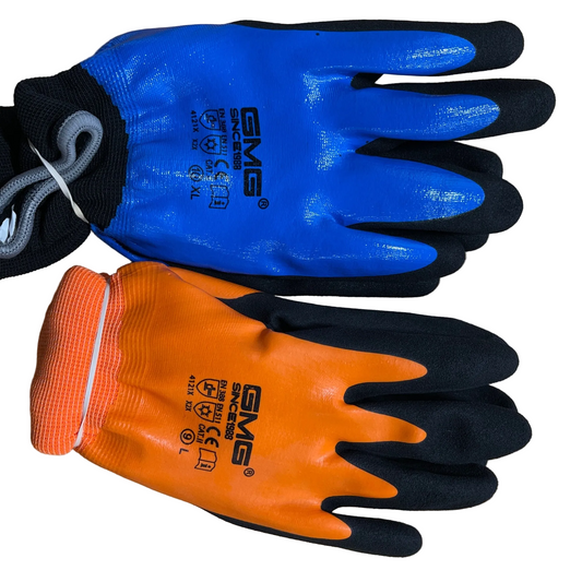 GMG Waterproof Work Gloves - Blue Orange M-XXL