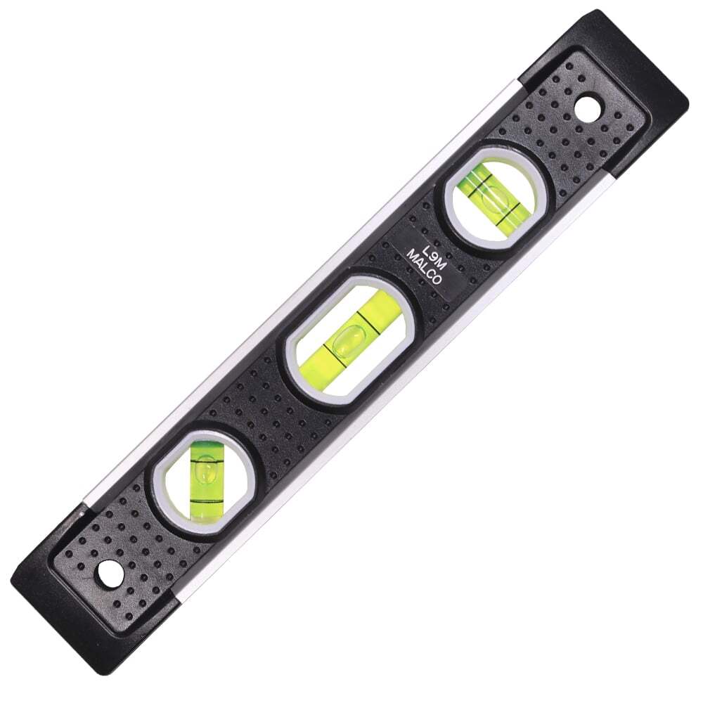 Malco L9M 9-inch torpedo level aluminum frame V-groove edge three bubble vials gutter installation leveling tool GutterAll Damascus Oregon