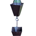 Geometric Seam Cup Rain Chain - Modern Black Downspout Alternative