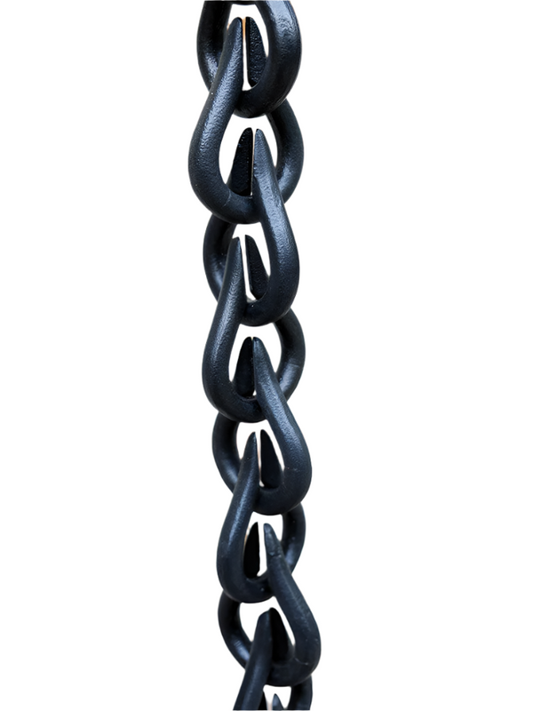 Rain Drop Link Chain Decorative Downspout Alternative Premium Rain Chain Black