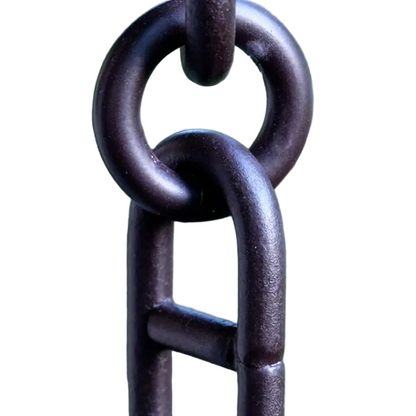 Bronze Anchor Chain rain chain. Link style. 8ft section. Heavy-duty aluminum. Bronze powder coat. 1.5" x 3.0" x 3/8" links. V-hook included. Nautical design. Contractor DIY. Damascus OR.