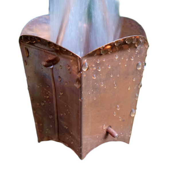 Professional Square Tulip Cup Rain Chain Copper Decorative Downspout Garden Water Feature