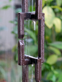 Professional Grade Black Rectangular Rain Chain | Modern C-Chain Link Design