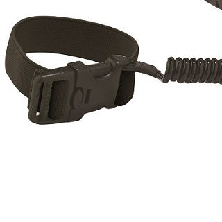 Ergodyne Squids 3157 coil hard hat lanyard attached to white hard hat GutterAll Damascus Oregon