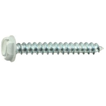 White #10 hex head downspout screw for gutter installation