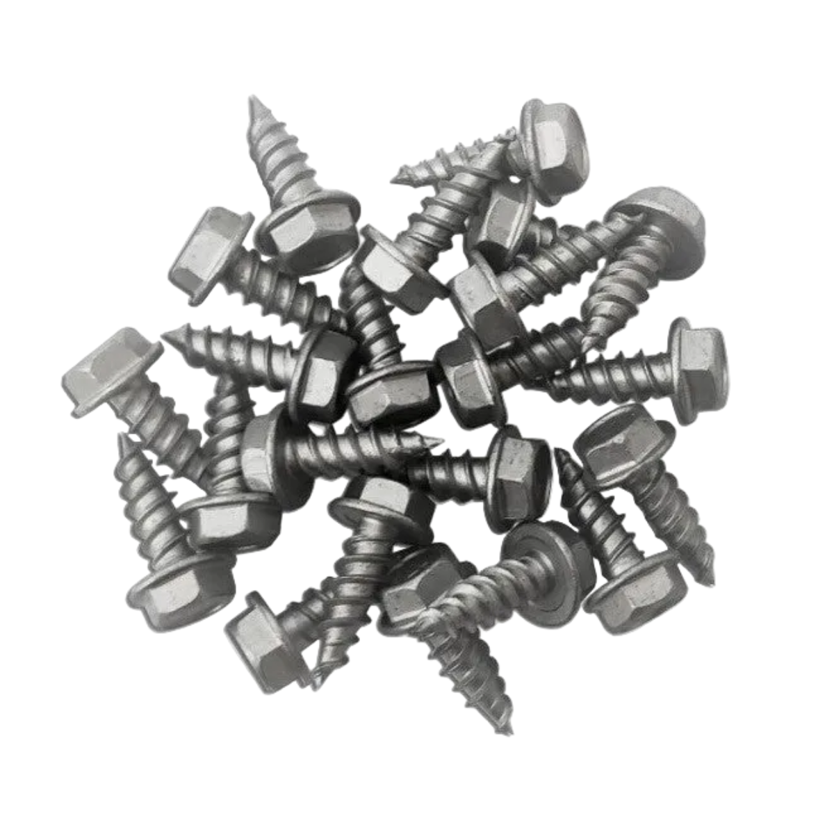#8 x 1/2 in 410 stainless hex zip screws for gutter fastening