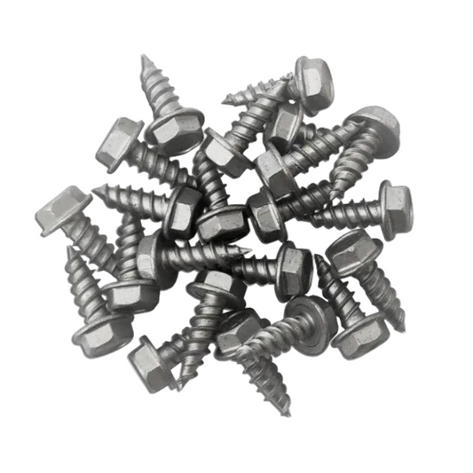 #8 x 1/2 in 410 stainless hex zip screws for gutter fastening