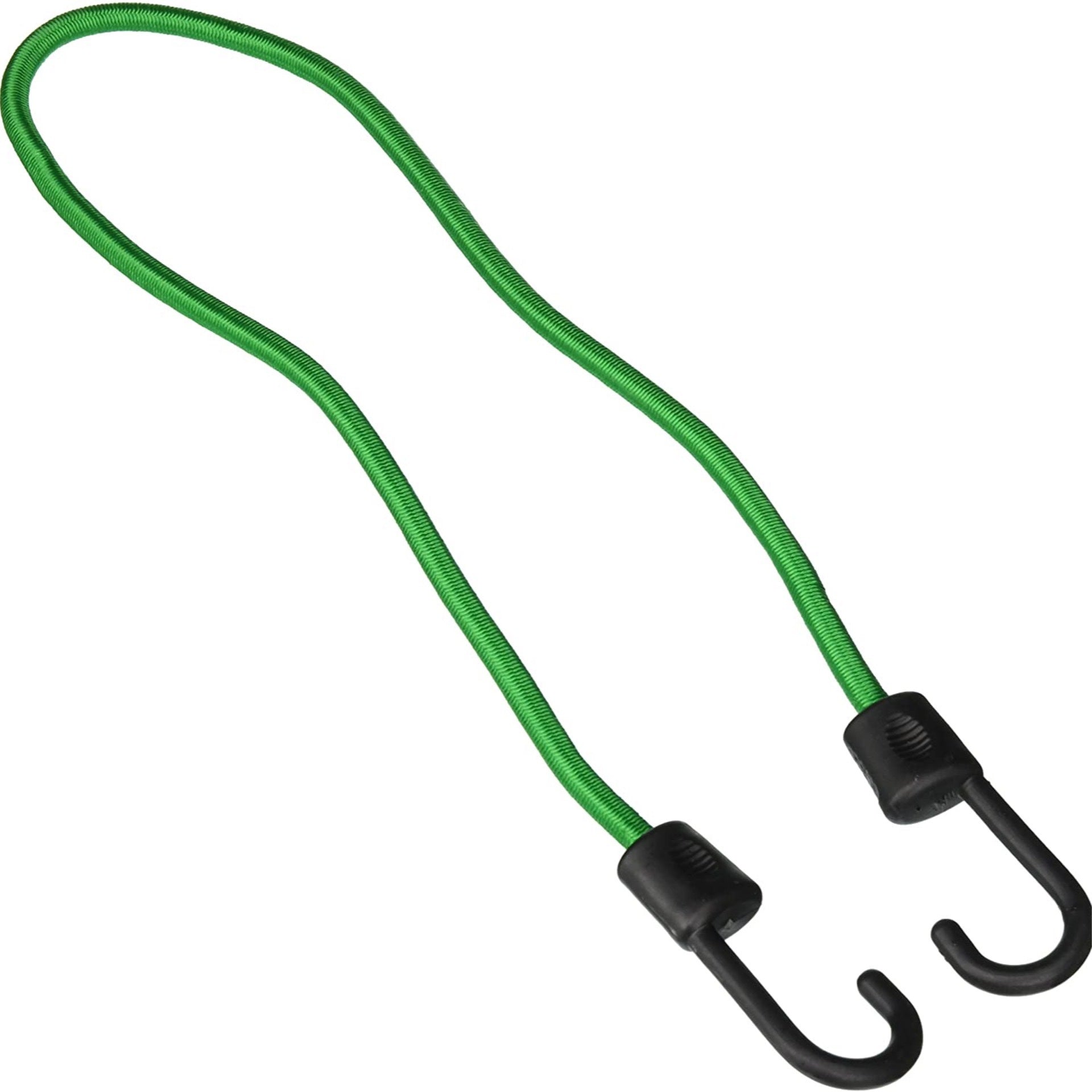 Green 24 inch bungee cord with black hook ends for gutter contractors GutterAll