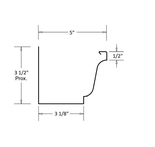 5" K-Style Gutter Diagram