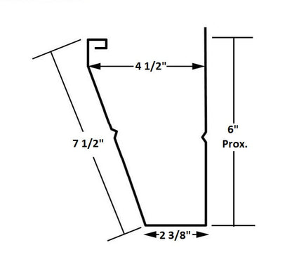 GutterAll.com Diagram of 5 inch fascia style gutter dimensions