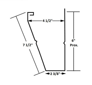 GutterAll.com Diagram of 5 inch fascia style gutter dimensions